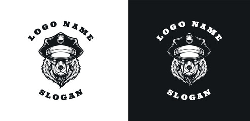 Bear Police Graphic Logo Design