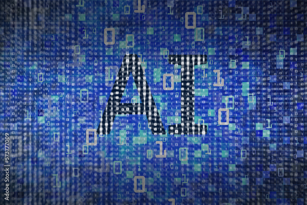 Poster binary code for ai concept background.