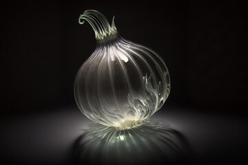 White Onion Made of Glass