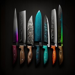 Chef Knives (Abstract) Black