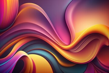 Abstract Fluid Holographic Iridescent Curved Wave: A Dynamic Motion Background for Banners and Covers. Generative AI