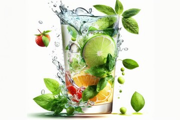 Refreshing mojito drink. Generative AI