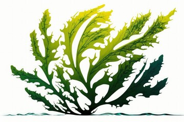 study design for ecological studies Kelp or seaweed cultured in the lab, on a white background, for biological studies. Generative AI