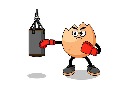 Illustration of cracked egg boxer