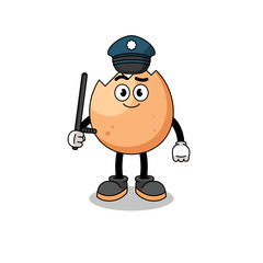Cartoon Illustration of cracked egg police