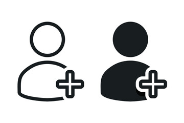 New profile account. Create add person icon. Vector illustration