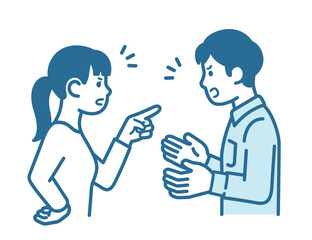 Illustration of men and women arguing