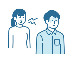 Illustration of a woman yelling at a man