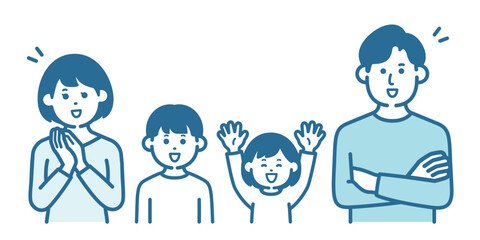 Parents and children who are happy to solve the problem