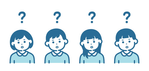 Four infants with question marks