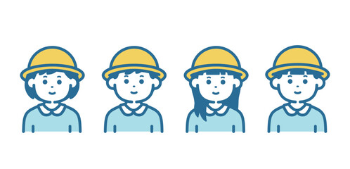 Illustration of four boys and girls