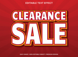 clearance sale editable text effect template use for business logo brand