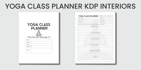 Yoga Class Planner 2023-2024 KDP Interiors template designs