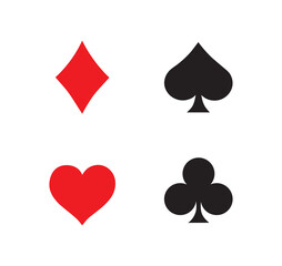Playing card casino symbol. Set of playing card design.