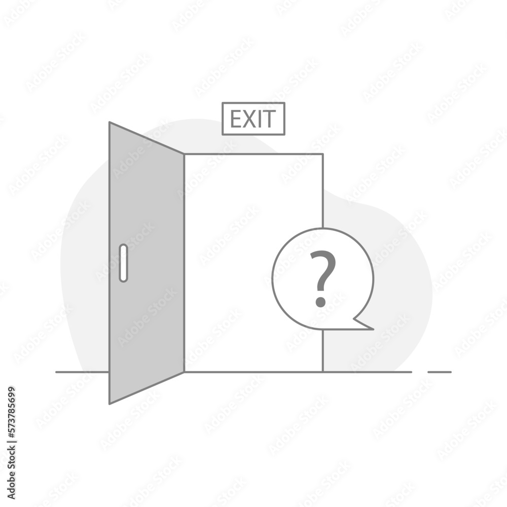 Poster exit, log out confirmation page concept illustration flat design vector eps10. modern graphic elemen