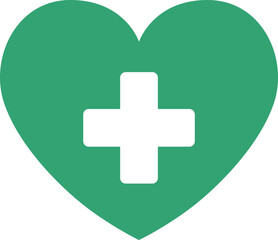 Obraz premium 十字のハートの応急処置アイコン