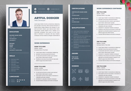 Web Developer Resume Design Layout