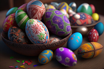 Fototapeta na wymiar Easter egg wrapping paper elements