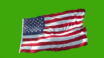 Stunning Green Screen USA Flag Effect - Isolated and Waving