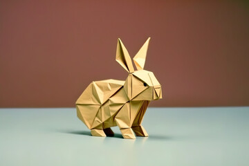 Easter origami rabbit element desktop background