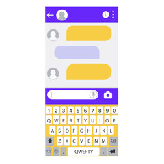 The messenger window. Chat bot for communication in the mobile smartphone app and on the website. Feedback template. Vector