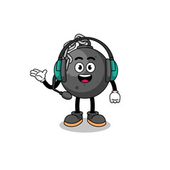 Mascot Illustration of wrecking ball as a customer services