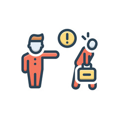 Color illustration icon for termination