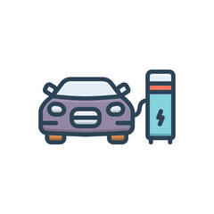 Color illustration icon for electrical