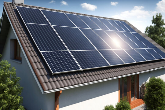 Solar house roof generative art 