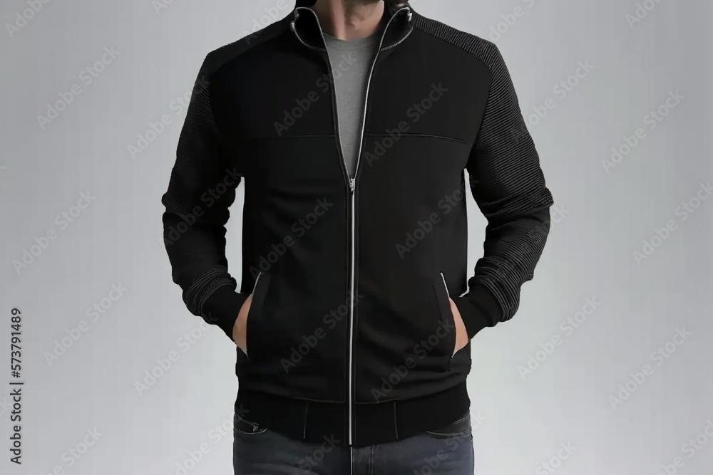 Wall mural Sweatshirt Full zip Raglan Sleeve With collar and cuff Generative AI