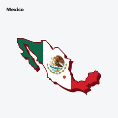 Mexico Nation Flag Map Infographic