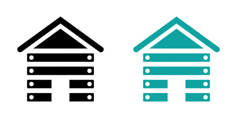 Chalet vector icons set