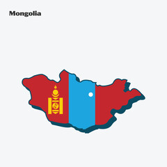 Mongolia Nation Flag Map Infographic