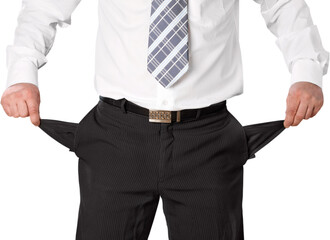 Businessman with Empty Pockets - Isolated