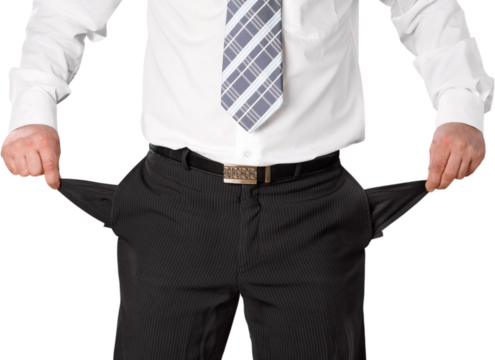 Businessman with Empty Pockets - Isolated