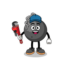 Fototapeta premium wrecking ball illustration cartoon as a plumber
