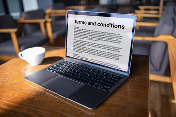 Terms and conditions text in a legal agreement or document about the service of an agreement...