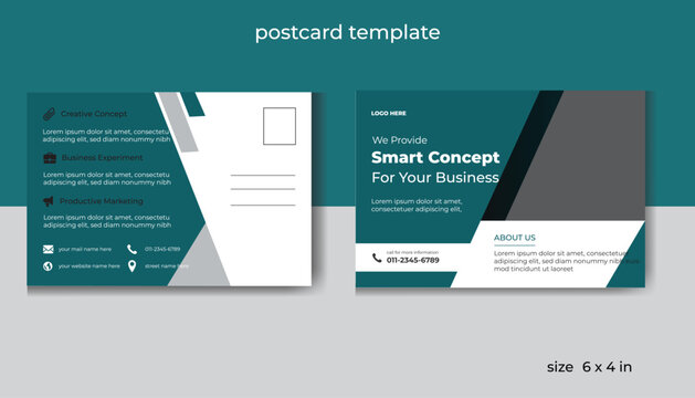 Modern corporate business marketing  postcard  template

