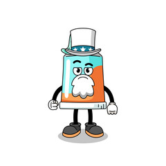 Illustration of toothpaste cartoon with i want you gesture