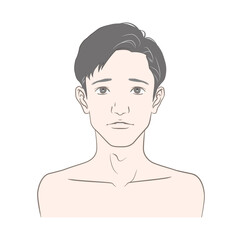 若白髪、髪の毛の健康状態が気になる若い男性