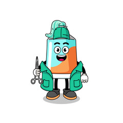 Illustration of toothpaste mascot as a surgeon