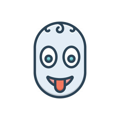 Color illustration icon for silly