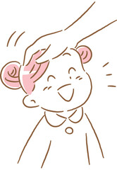 頭をなでて褒められている女の子