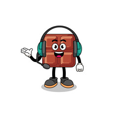 Mascot Illustration of chocolate bar as a customer services