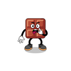 Character Illustration of chocolate bar with tongue sticking out