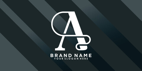 brand name logo design with letter A creative concept
