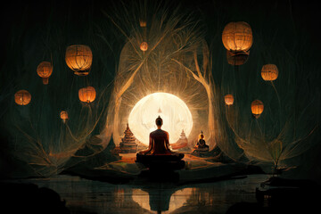 Happy Vesak Day Buddha Day