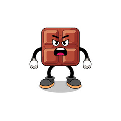 chocolate bar cartoon illustration with angry expression