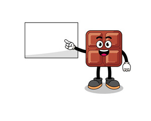 chocolate bar illustration doing a presentation