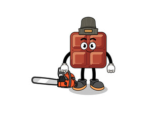 chocolate bar illustration cartoon as a lumberjack